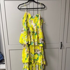 Farm Rio Vibrant Yellow Layered Dress